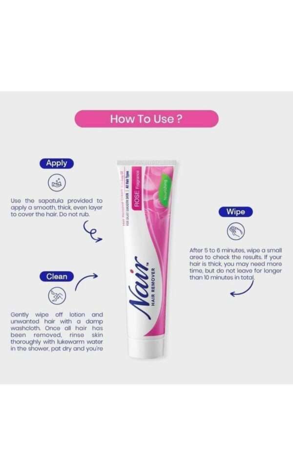 Nair rose fragrance hair removal cream - Image 5